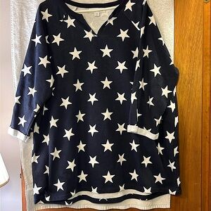 Dreams Co Navy white Star americana sweatshirt 22/24 1X